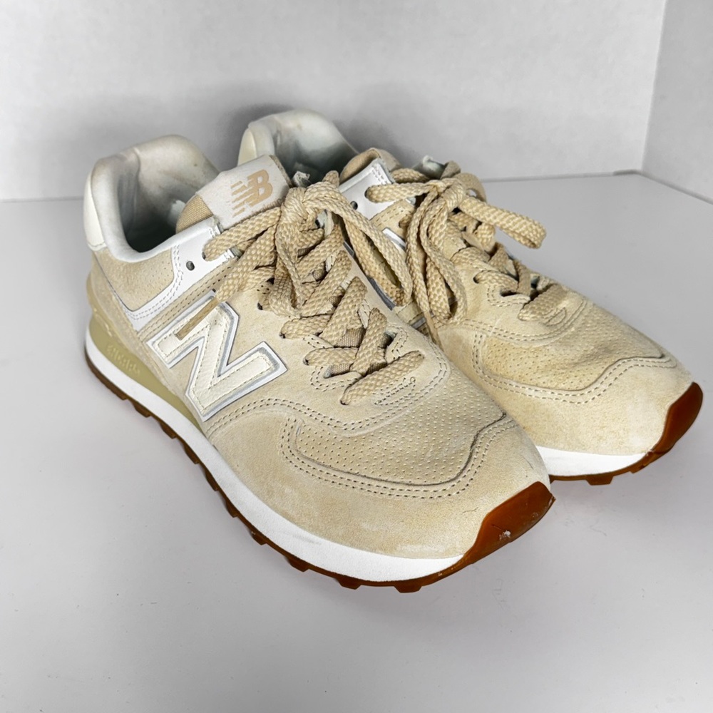 New Balance Beige and White Women's Sneakers